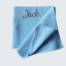 Load image into Gallery viewer, Personalised Knitted Baby Blanket - Free Delivery
