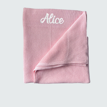 Load image into Gallery viewer, Personalised Knitted Baby Blanket - Free Delivery
