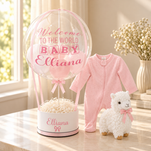 Load image into Gallery viewer, Llama Plush Toy and Romper Balloon Box
