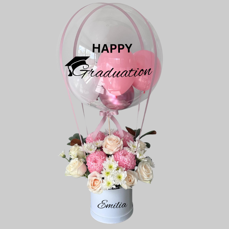 Fresh Flowers Balloon Basket