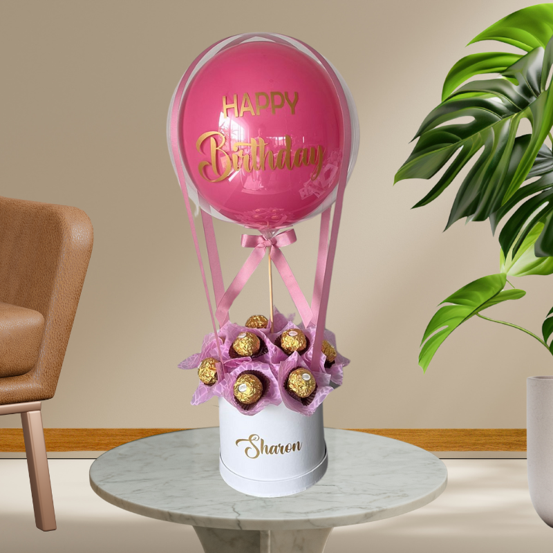 Pink Balloon Chocolate Bouquet